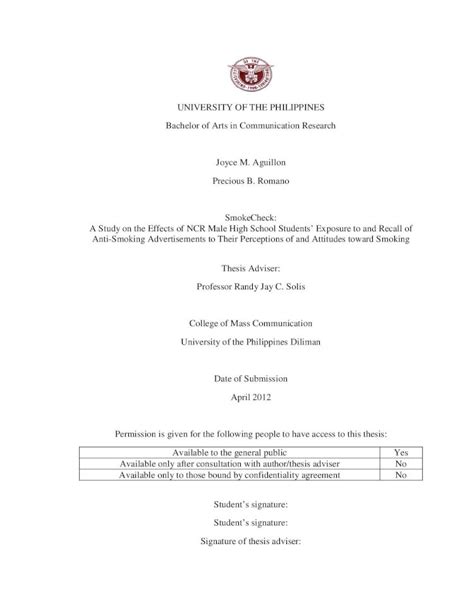 sample thesis paper in the philippines|UNIVERSITY OF THE PHILIPPINES Joyce M. Aguillon Thesis .